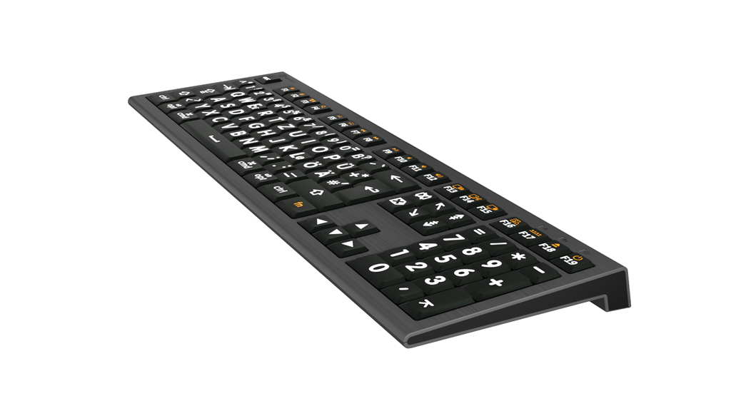 Logickeyboard LKB-LPWB-A2M-DE - Volle Größe (100%) - Kabelgebunden - USB - Schwarz - TL: Deutsch, QWERTZ, Ansicht 2