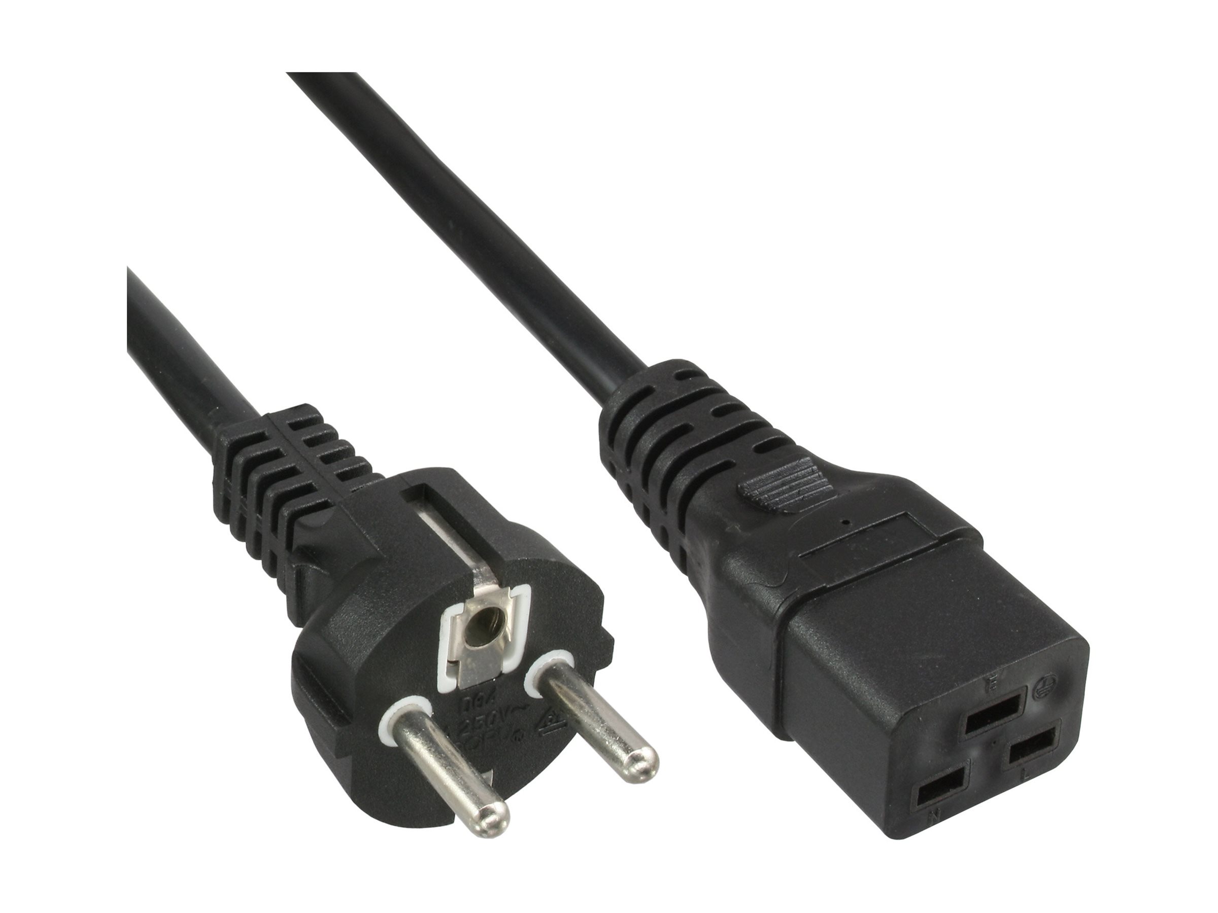 InLine Netzkabel 16A - Schutzkontakt gerade  Kaltgerätestecker IEC320C19 - 2m