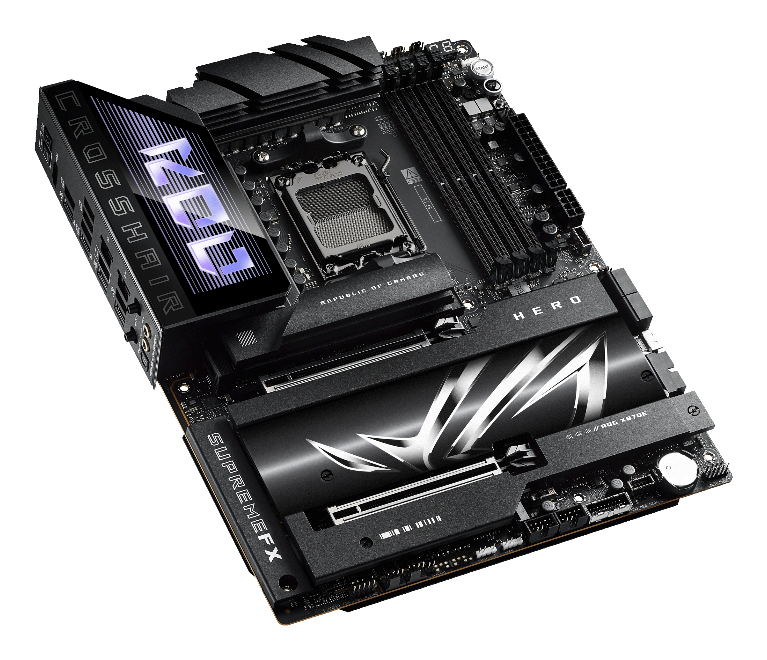 ASUS ROG CROSSHAIR X870E HERO - Motherboard - ATX - Socket AM5 - AMD X870E Chipsatz - USB4, USB 3.2 Gen 2, Ansicht 4