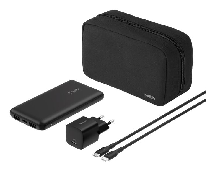 Belkin BoostCharge - Powerbank + AC-Netzteil - 10000 mAh - PD - 3 Ausgabeanschlussstellen (24 pin USB-C, 2 x USB), Ansicht 2