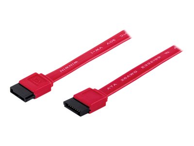 Manhattan SATA Data Cable, 7-Pin, 50cm, Male to Male, 6 Gbps, Red, Lifetime Warranty, Polybag - SATA-Kabel - SATA (M) zu SATA (M) - 50 cm - geschirmt, geformt - Rot