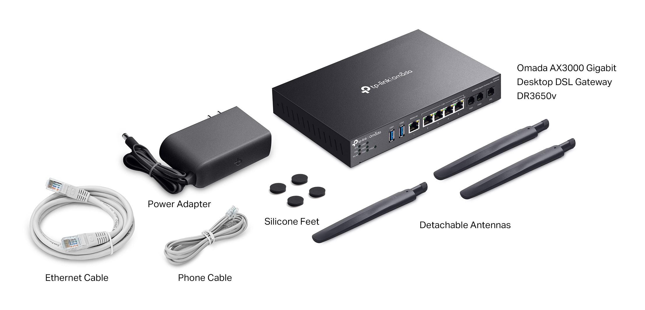 TP-LINK Omada DR3650v V1 - Gateway - 1GbE - Wi-Fi 6, Ansicht 2