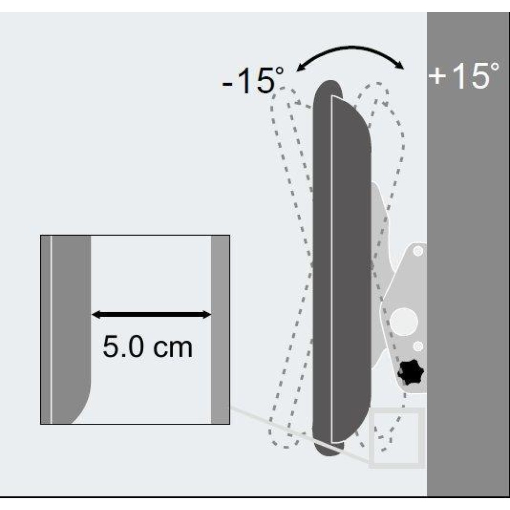 Techly MOTION LED300 - Befestigungskit (Kippbare Wandhalterung) - für Flachbildschirm - Schwarz, Ansicht 3