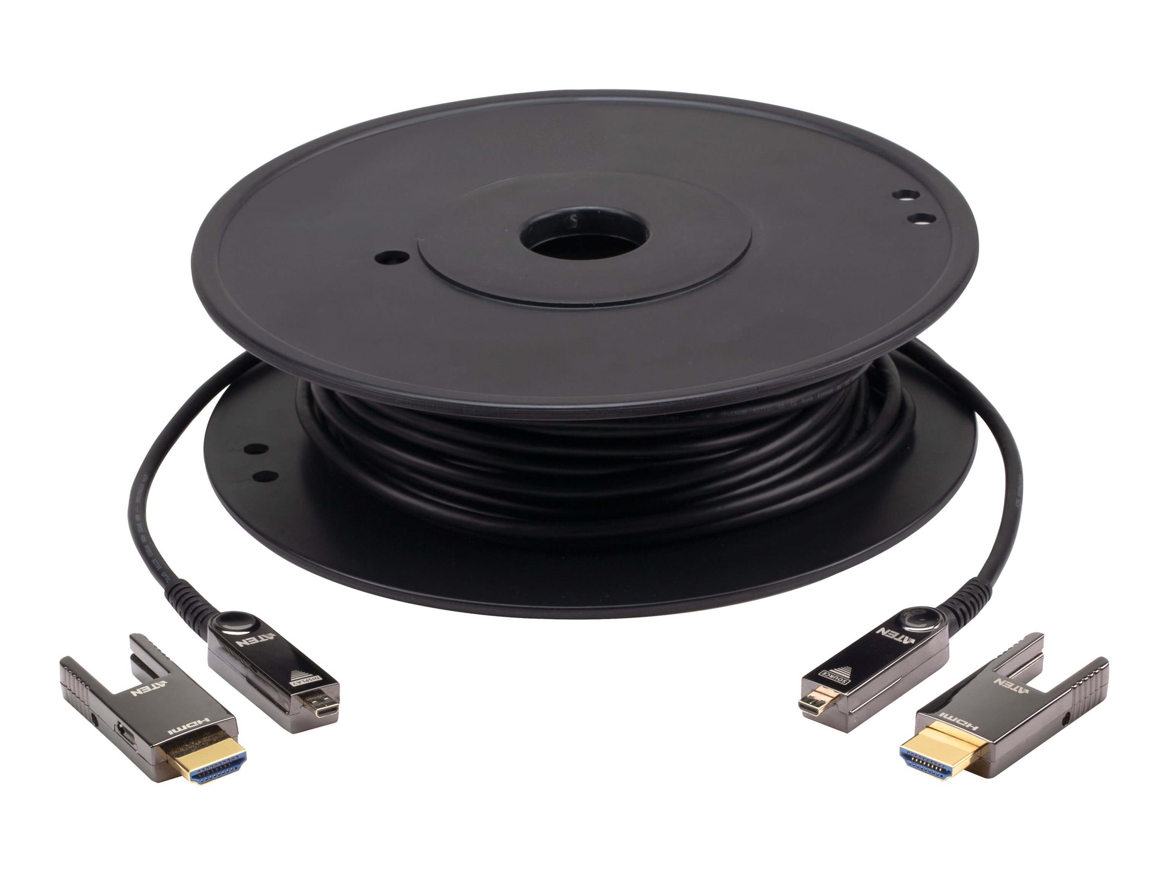 ATEN VE7834A - Hohe Geschwindigkeit - HDMI-Kabel mit Ethernet - 19 pin micro HDMI Type D männlich zu 19 pin micro HDMI Type D männlich - 60 m - Geschützter Hybridkupfer/Faseroptik - Plenum, Active Optical Cable (AOC)