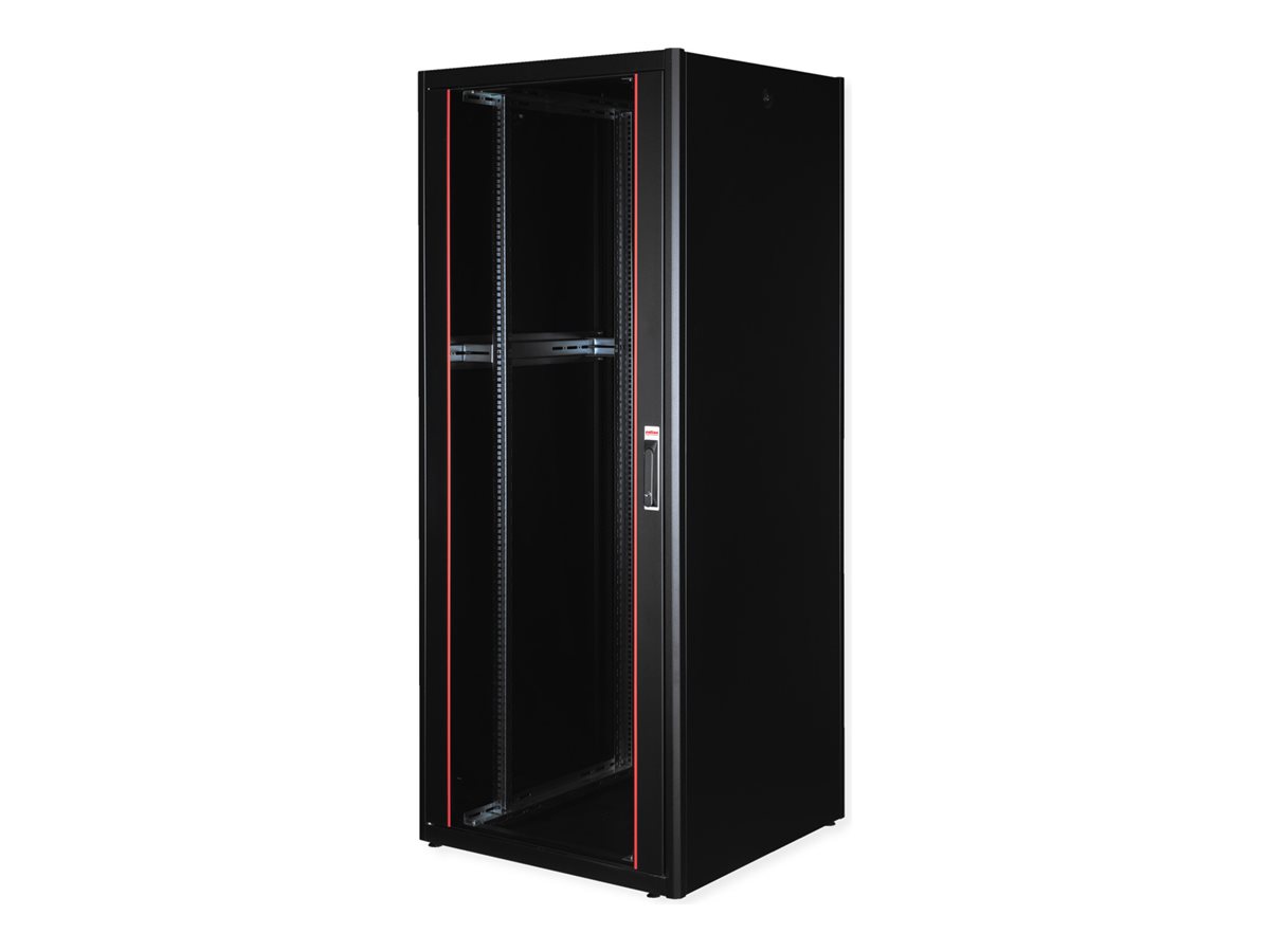 ROLINE 19 Zoll Netzwerkschrank Basic 42H 800x800 BxT Glastür schwarz, Ansicht 5