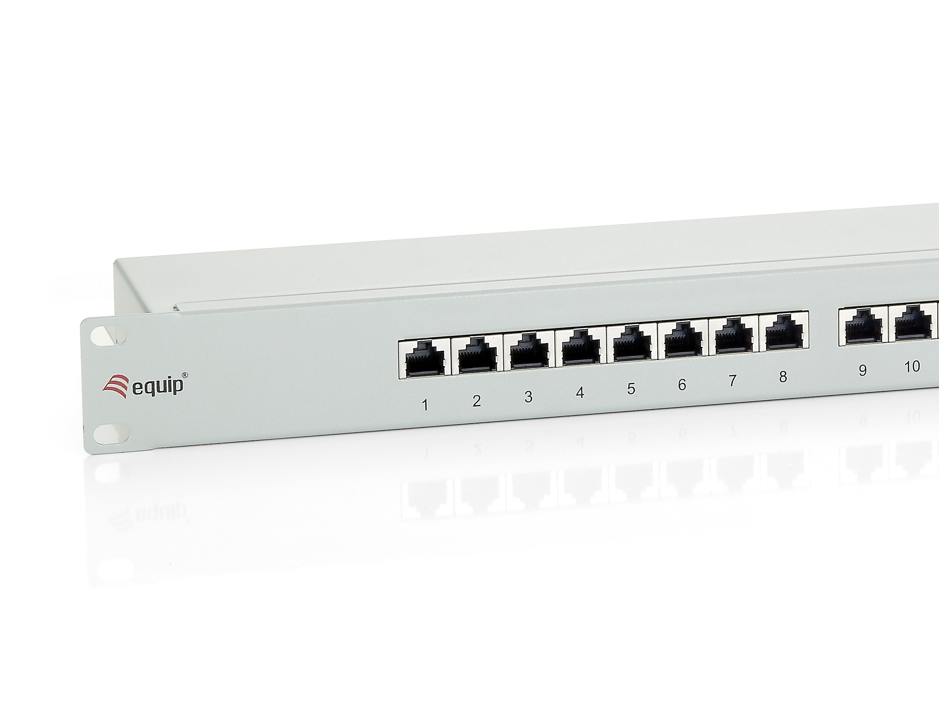 Equip Patch Panel - CAT 6e - STP - Hellgrau, RAL 7035 - 1U - 48.3 cm (19), Ansicht 2
