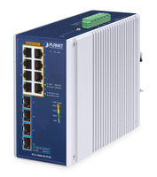 Planet IP30 Industrial 8-Port 101001000T 802.3bt PoE+ - 01 Gbps - 8-Port