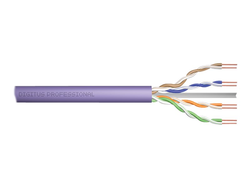 DIGITUS CAT 6 U-UTP Datenkabel - Verlegekabel, 250 MHz, B2ca (EN 50575), AWG 23/1, 500m Trommel, Sx, Violett