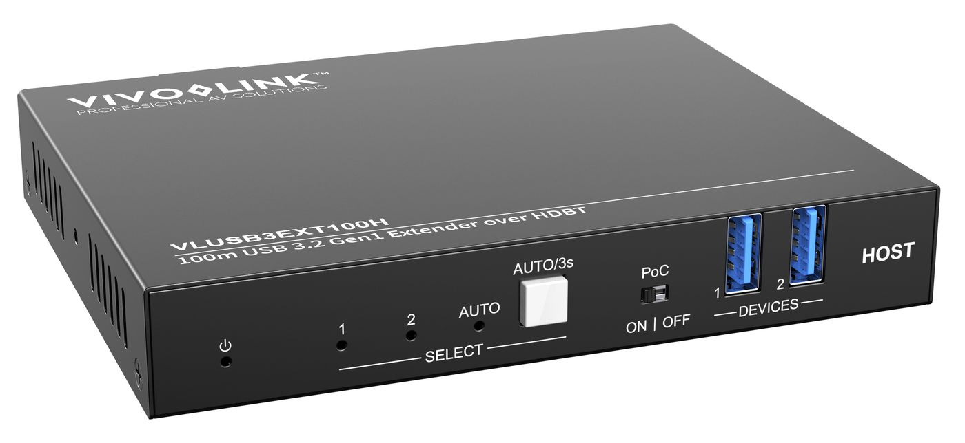 VivoLink 100m USB 3.2 Gen1 Extender over HDBT Host, Ansicht 3