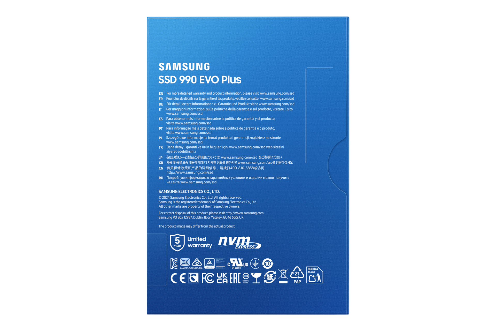 Samsung 990 EVO Plus MZ-V9S2T0 - SSD - verschlüsselt - 2 TB - intern - M.2 2280 - PCIe 5.0 x2 (NVMe), Ansicht 3