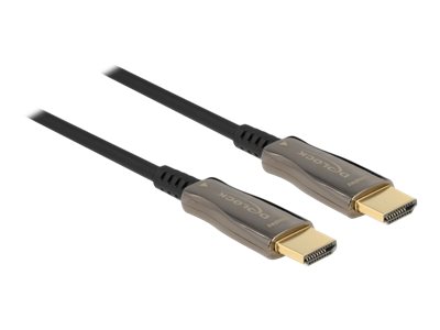 Delock HDMI-Kabel - HDMI männlich zu HDMI männlich - 30 m - Schwarz - Active Optical Cable (AOC)