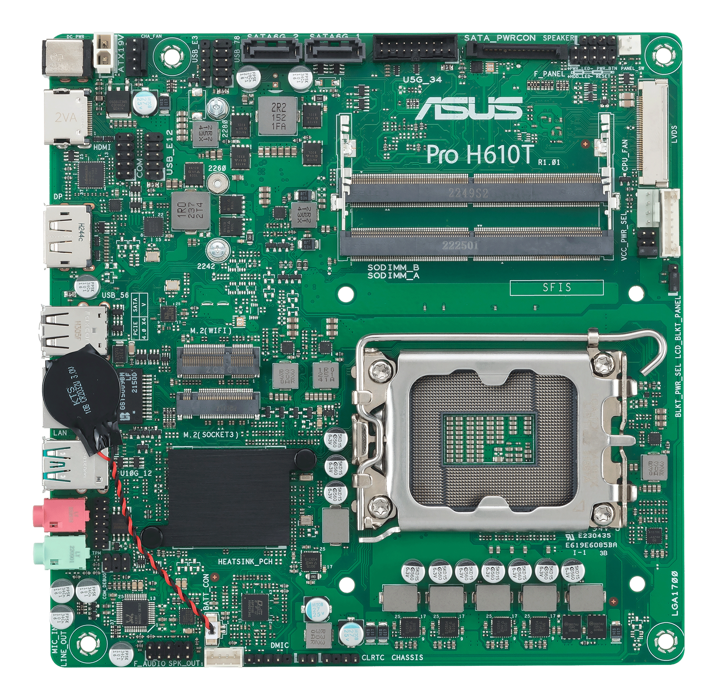 ASUS Pro H610T-CSM - Motherboard - Mini-ITX - LGA1700-Sockel - H610 Chipsatz, Ansicht 2
