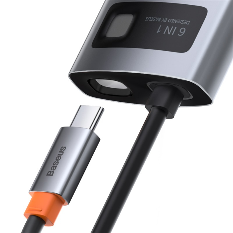 Baseus Metal Gleam - USB 3.2 Gen 1 (3.1 Gen 1) Type-C - 100 W - 10,100,1000 Mbit/s - Grau - 4K Ultra HD - 30 Hz, Ansicht 4