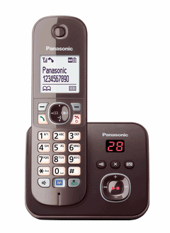 Panasonic KX-TG6821 - Schnurlostelefon - Anrufbeantworter mit Rufnummernanzeige - braun, Ansicht 2