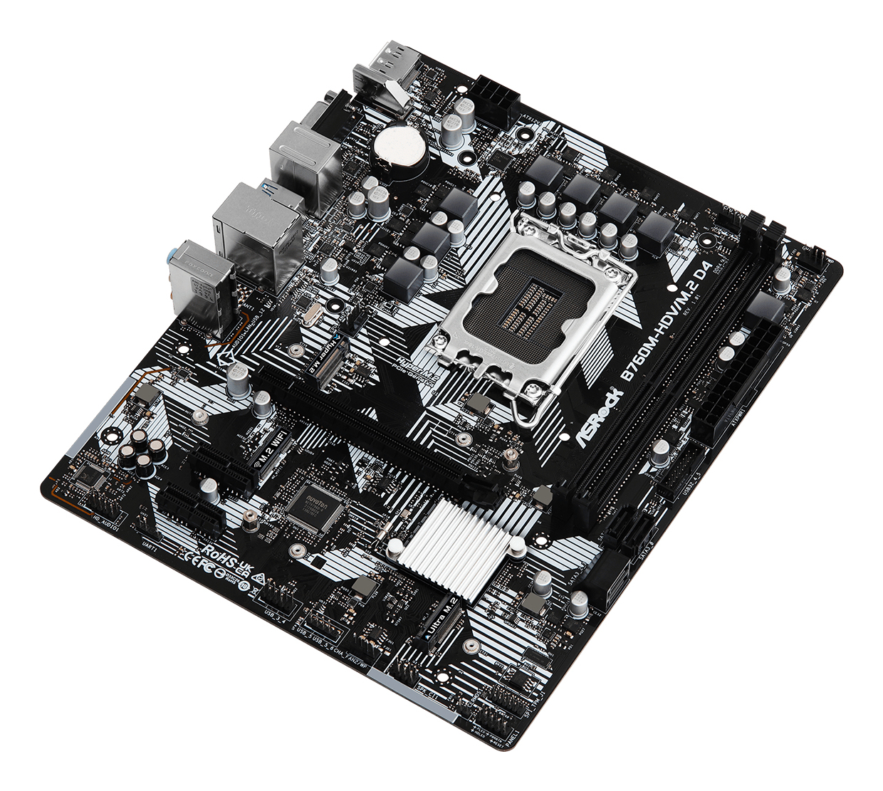 ASRock B760M-HDV/M.2 D4 - Motherboard - micro ATX - LGA1700-Sockel - B760 Chipsatz, Ansicht 2