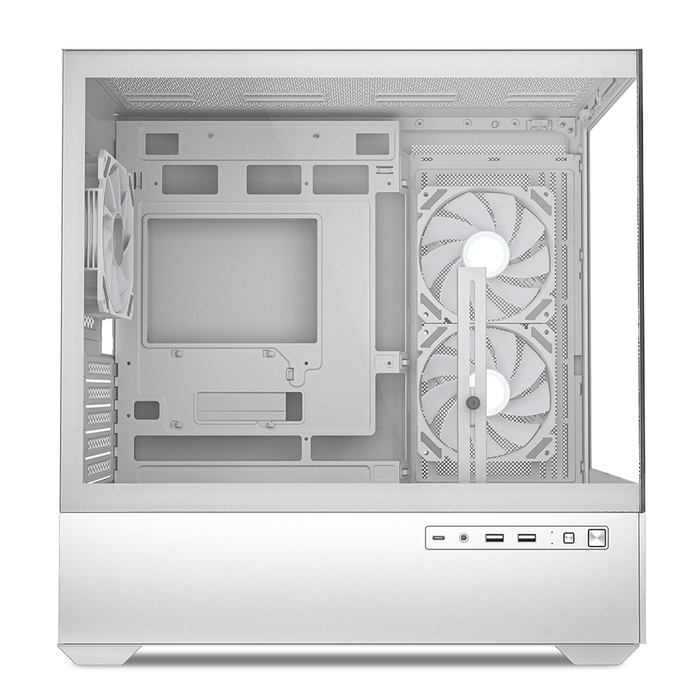 Sharkoon Gehäuse MK6 RGB Micro-ATX 1x Glas weiß - Midi/Minitower - ATX, Ansicht 2