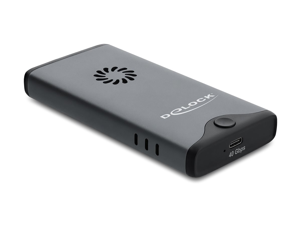 Delock Speichergehäuse - 40 Gbps, mit Ventilator, werkzeugfrei - M.2 - M.2 NVMe Card / PCIe (NVMe)