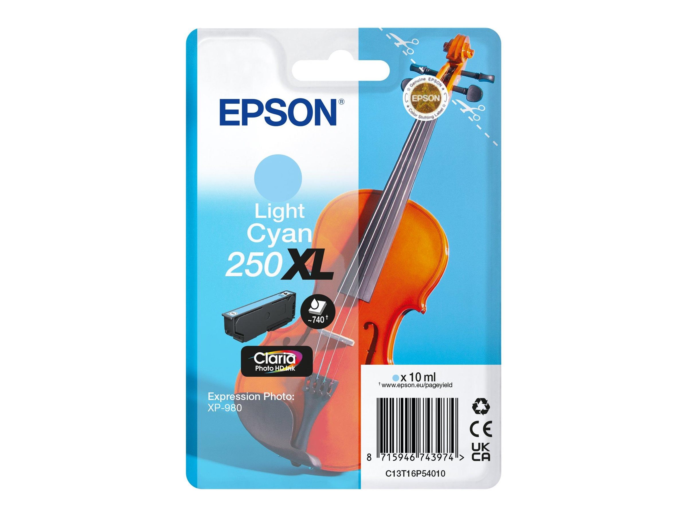 Epson 250XL - 10 ml - XL - hell Cyan - original