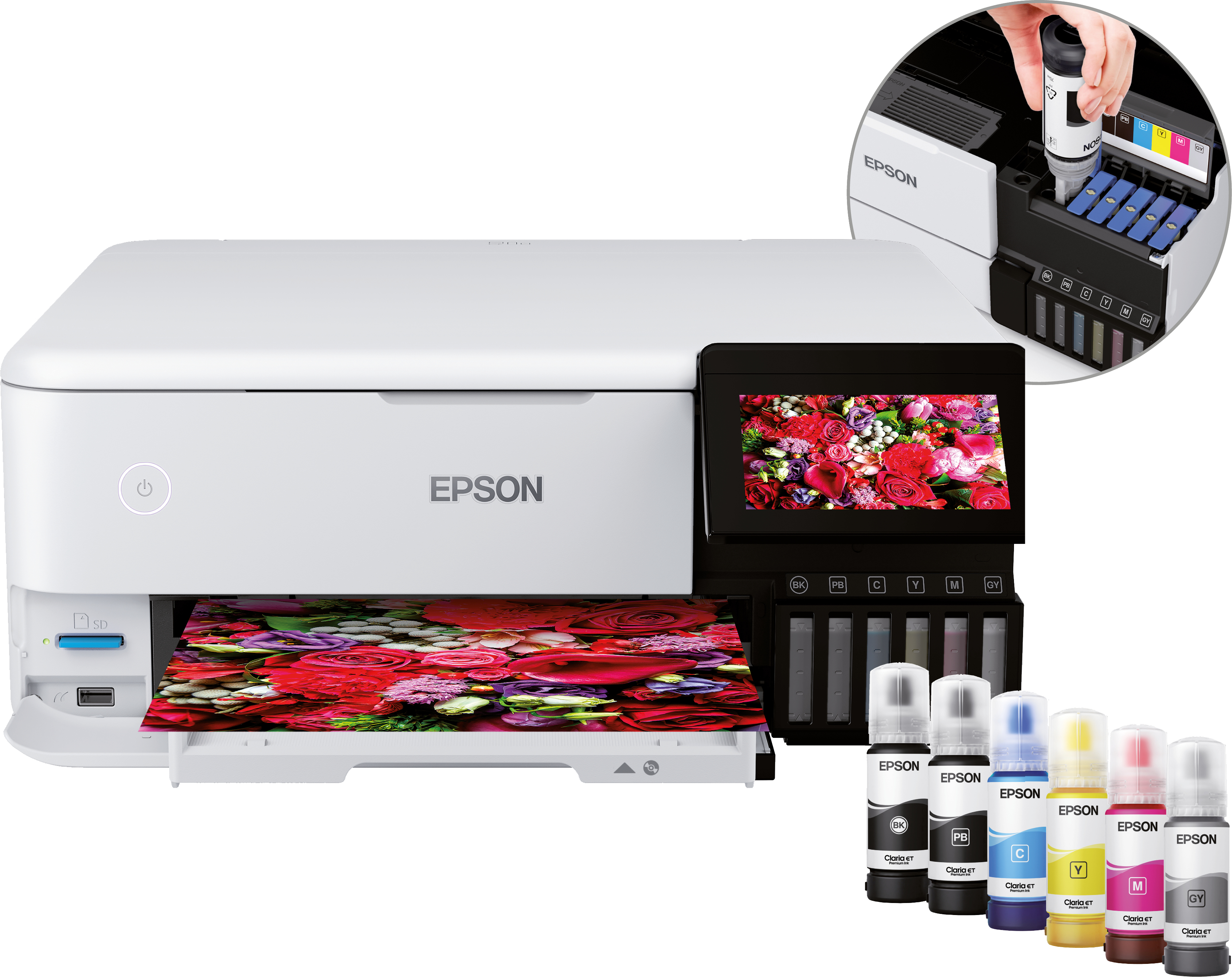 Epson EcoTank ET-8500 - Tintenstrahl - Farbdruck - 5760 x 1440 DPI - A4 - Direktdruck - Weiß