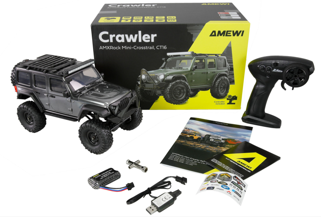 Amewi RC Crawler Mini-D90 AMXRock 4WD 1 16 RTR grau, Ansicht 2
