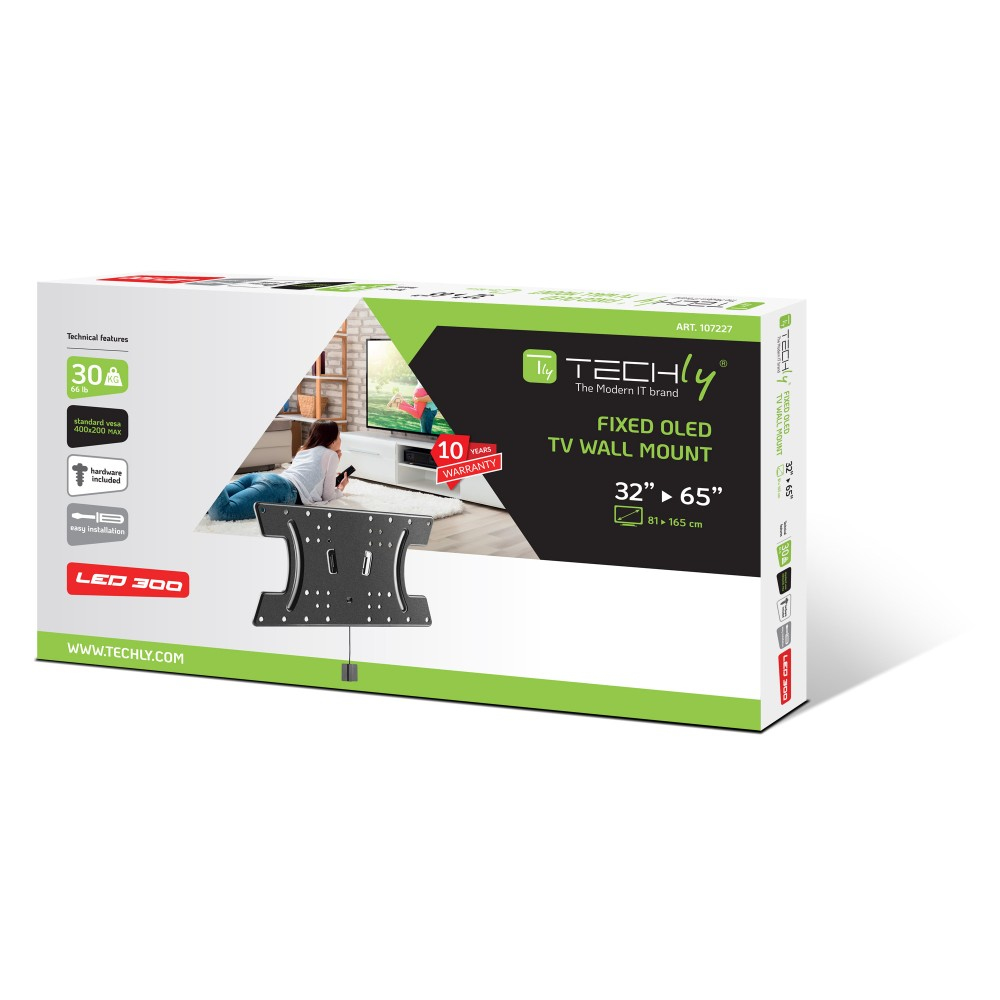 Techly LED 300 - Befestigungskit (Wandmontage) - starr, dünn - für OLED-Display / OLED Curved-Display - Schwarz, Ansicht 4