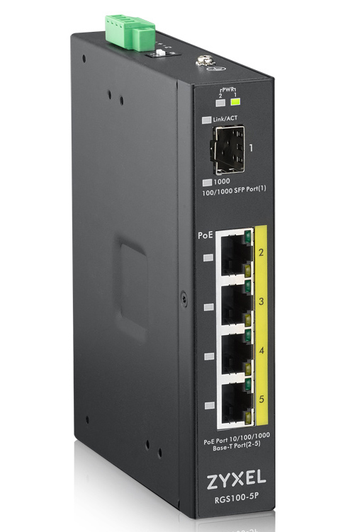 ZyXEL RGS100-5P - Switch - unmanaged - 4 x 10/100/1000 (PoE+), Ansicht 2
