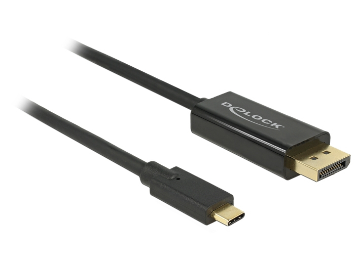 Delock 85255, 1 m, USB Typ-C, DisplayPort, Männlich, Männlich, Gold