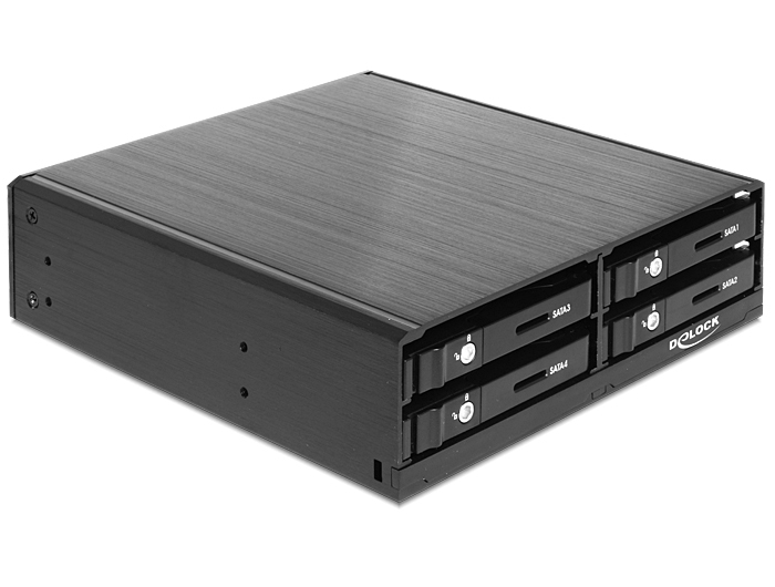Delock 5.25 Mobile Rack for 4 x 2.5? SATA HDD / SSD - Gehäuse für Speicherlaufwerke mit Lüfter - 2.5 (6.4 cm), Ansicht 3