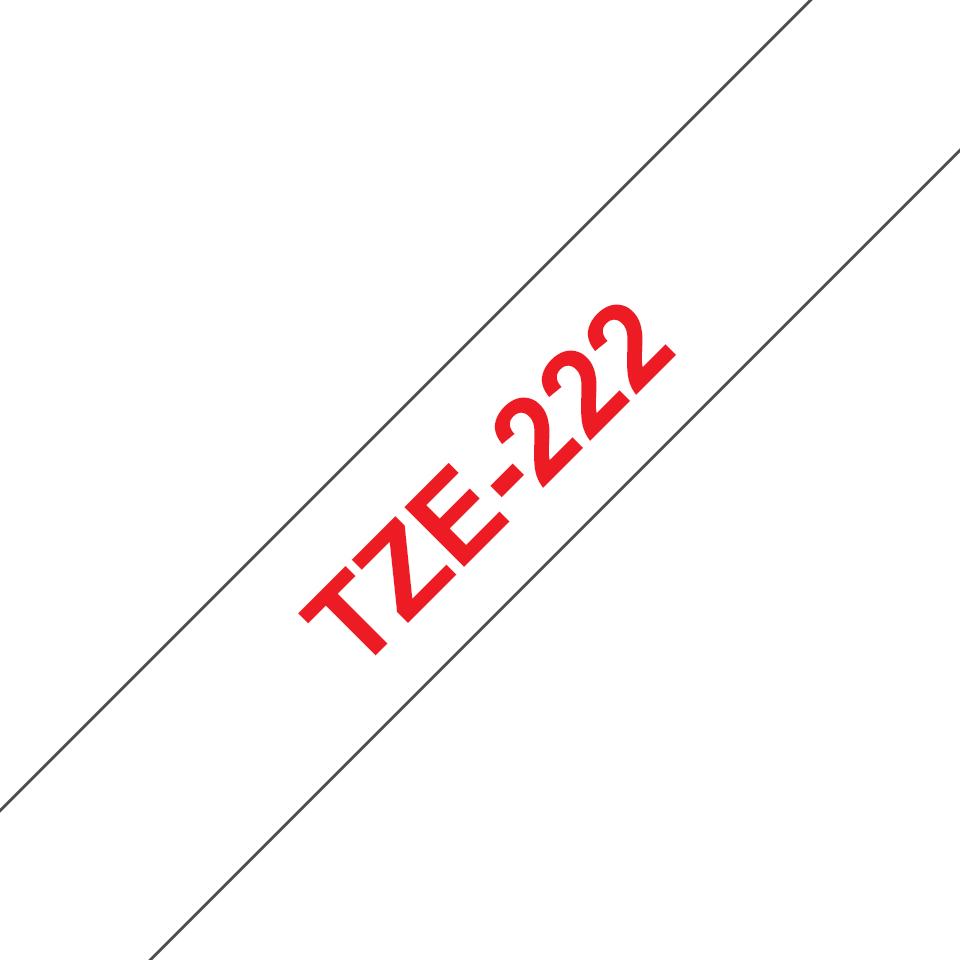 Brother TZe-222 - Rot auf Weiß - Rolle (0,9 cm x 8 m) 1 Kassette(n) laminiertes Band, Ansicht 2