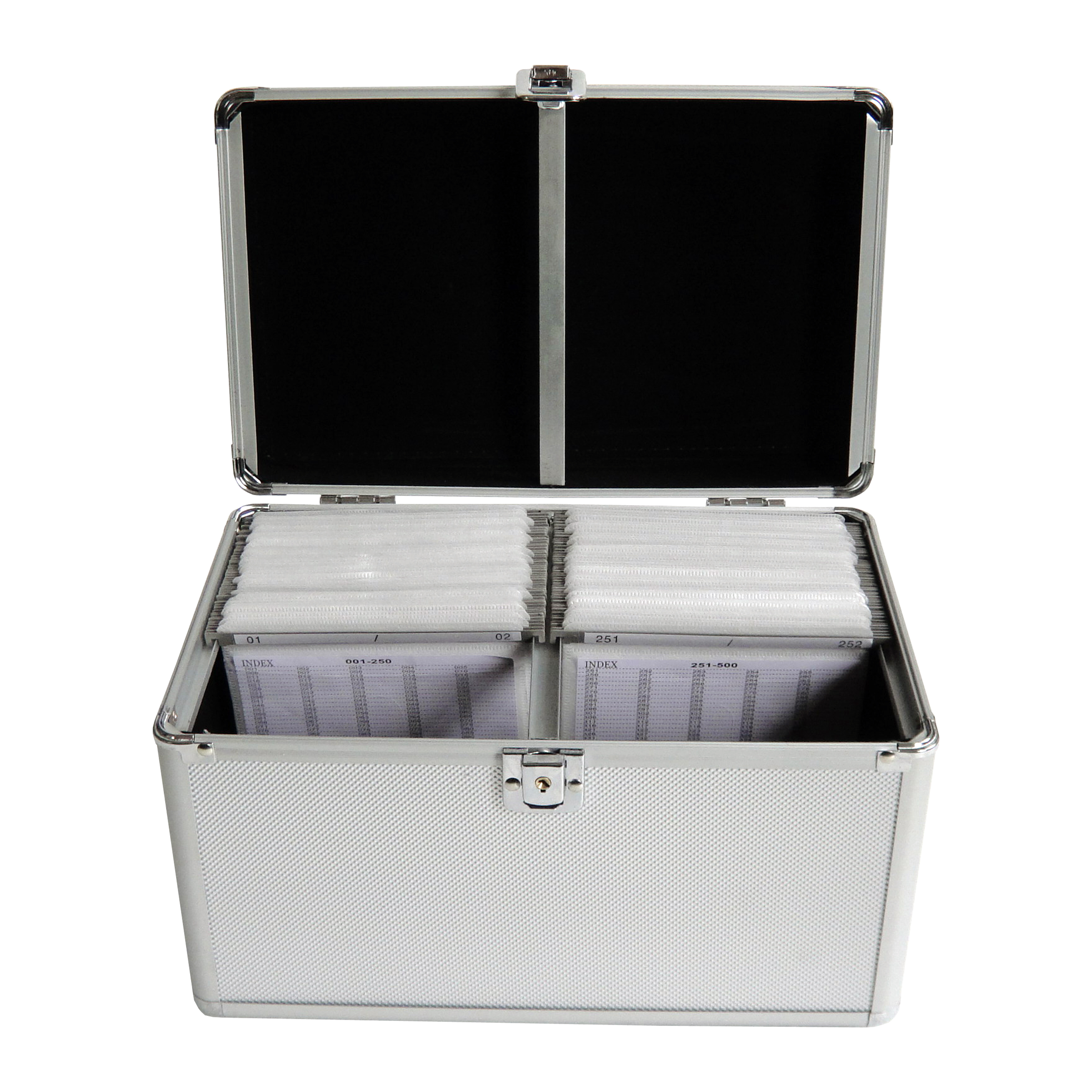 MEDIARANGE BOX75 - Gehäusebox - 200 Disks - Silber - Fleece - Kunststoff - Holz - 120 mm - Aluminium, Ansicht 3