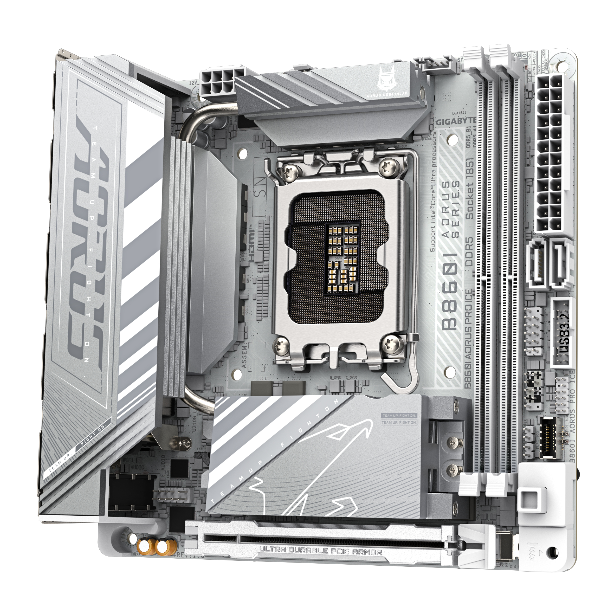 Gigabyte AORUS B860I PRO ICE - Motherboard - Mini-ITX - LGA1851-Sockel - B860 Chipsatz - USB4, USB-C 3.2 Gen2, Ansicht 4