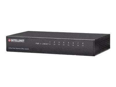 Intellinet 8-Port Fast Ethernet Office Switch, Desktop Size, Metal, IEEE 802.3az (Energy Efficient Ethernet)