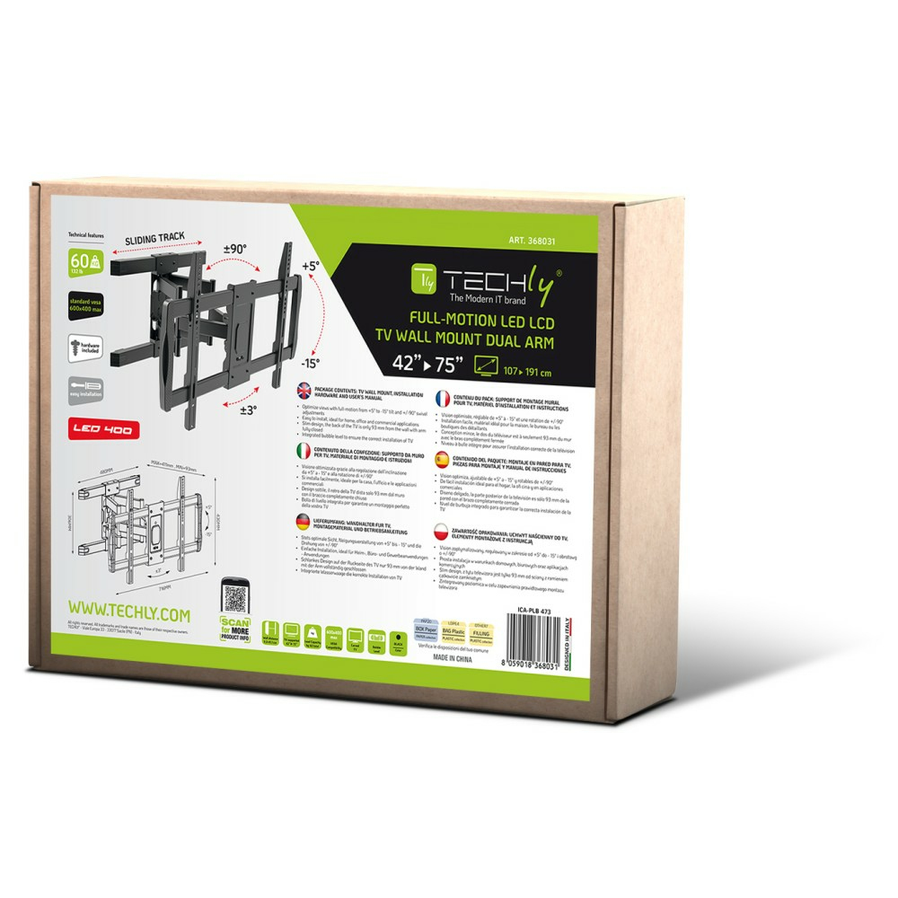 Techly LED/LCD-Halterung für 42-75 schwarz, Ansicht 2