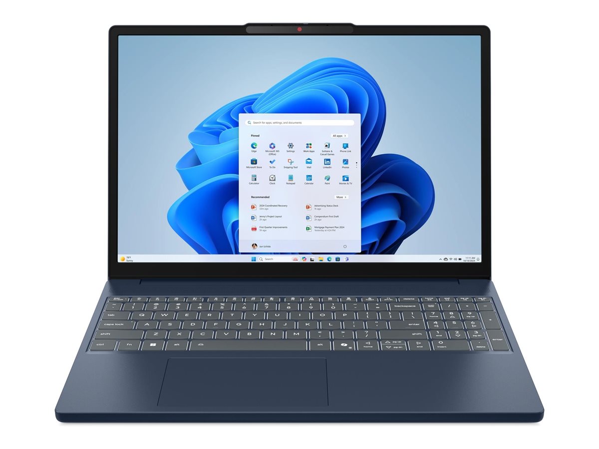 Lenovo IdeaPad Slim 3 15ARP10 83K7 - 180°-Scharnierdesign - AMD Ryzen 5 150 / 3.3 GHz - Win 11 Home - Radeon 660M - 16 GB RAM - 512 GB SSD NVMe - 38.9 cm (15.3")