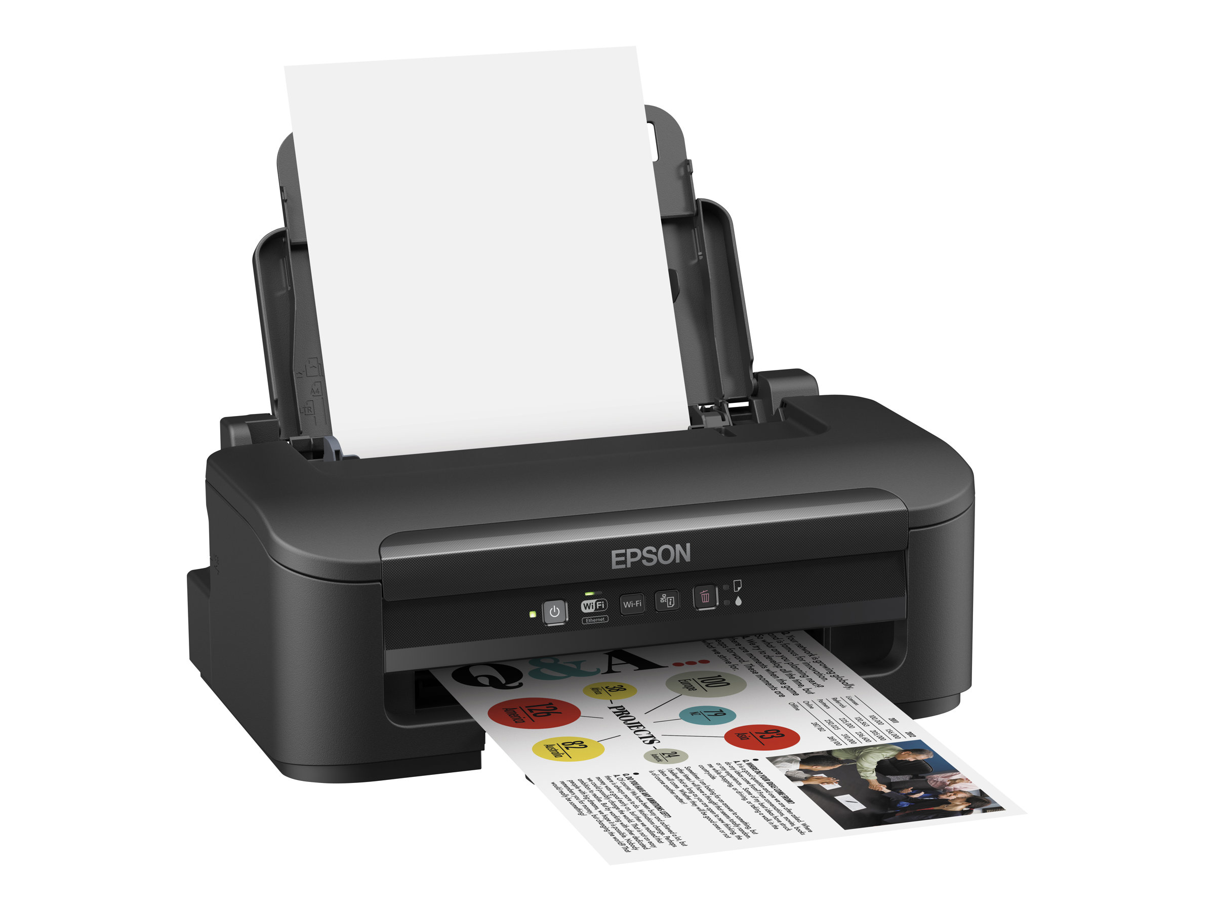 Epson WorkForce WF-2010W - Drucker - Farbe - Tintenstrahl - A4/Legal - 5760 x 1440 dpi - bis zu 9 Seiten/Min. (einfarbig)/bis zu 4.7 Seiten/Min. (Farbe) - Kapazität: 100 Blätter - USB, LAN, Wi-Fi(n)