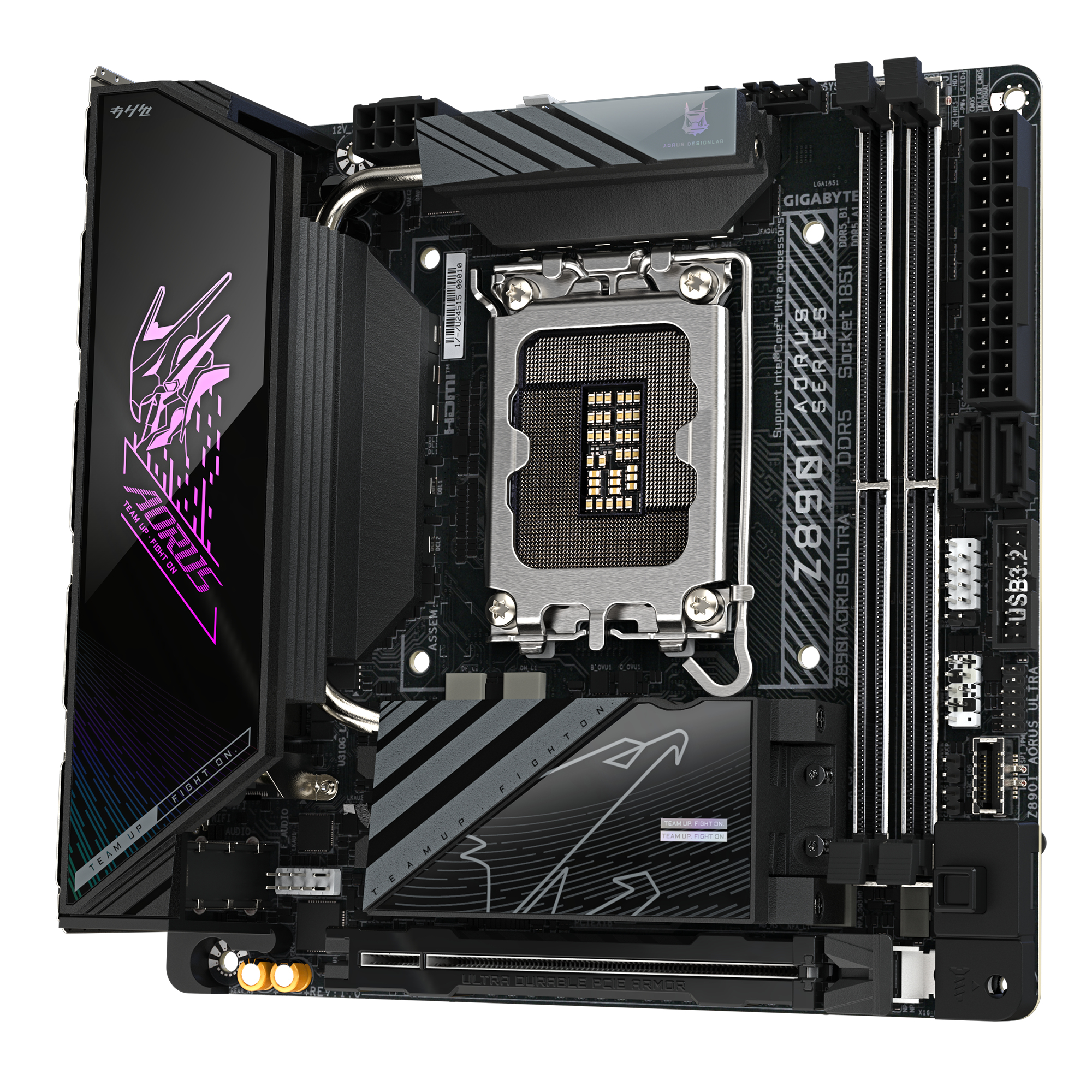 Gigabyte AORUS Z890I ULTRA - Motherboard - micro ATX - LGA1851-Sockel - Z890 Chipsatz - USB4, USB-C 3.2 Gen2, USB 3.2, Ansicht 2