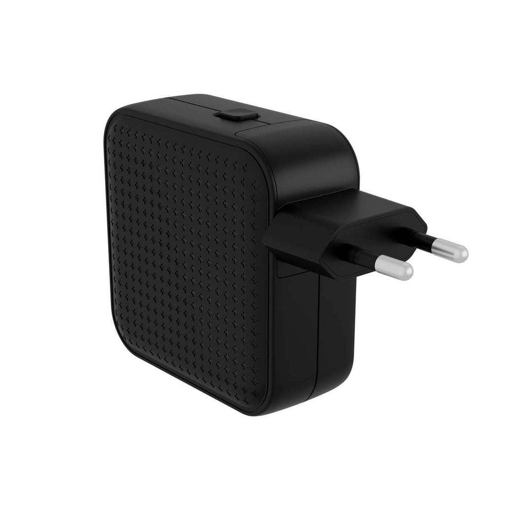 Targus HyperJuice - Netzteil - GaN - 70 Watt - Quick Charge 3.0, Power Delivery 3.0 + PPS - 3 Ausgabeanschlussstellen - Schwarz, Ansicht 4