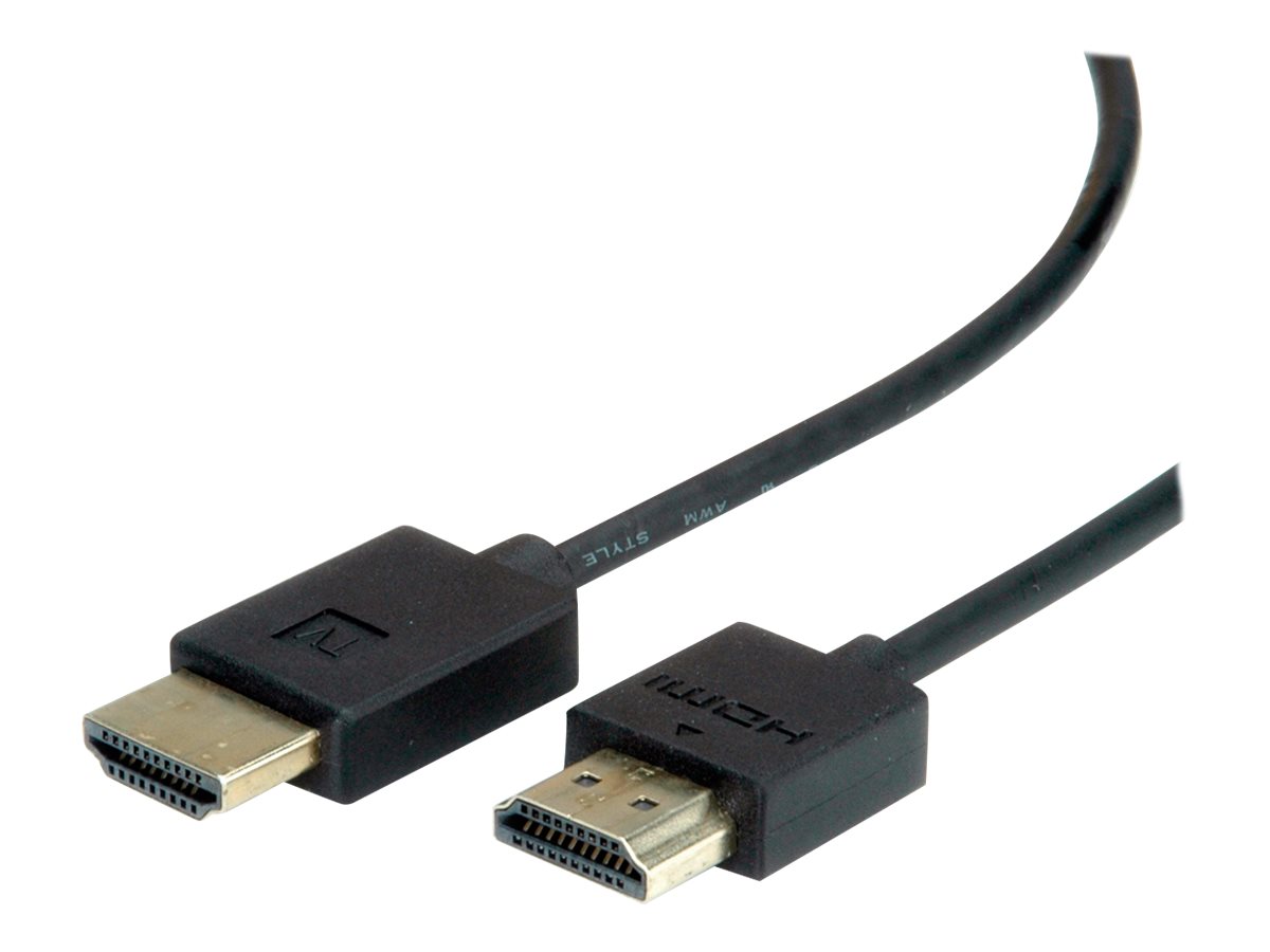 Roline - HDMI-Kabel mit Ethernet - HDMI männlich zu HDMI männlich - 1.5 m - Doppelisolierung - Schwarz