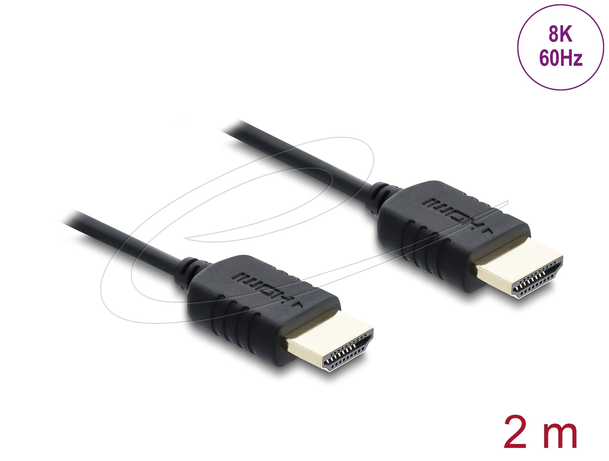 Delock Koaxiales High Speed HDMI Kabel 8K 60 Hz 48 Gbps mit Geflechtmantel - Kabel - Digital/Display/Video, Ansicht 2