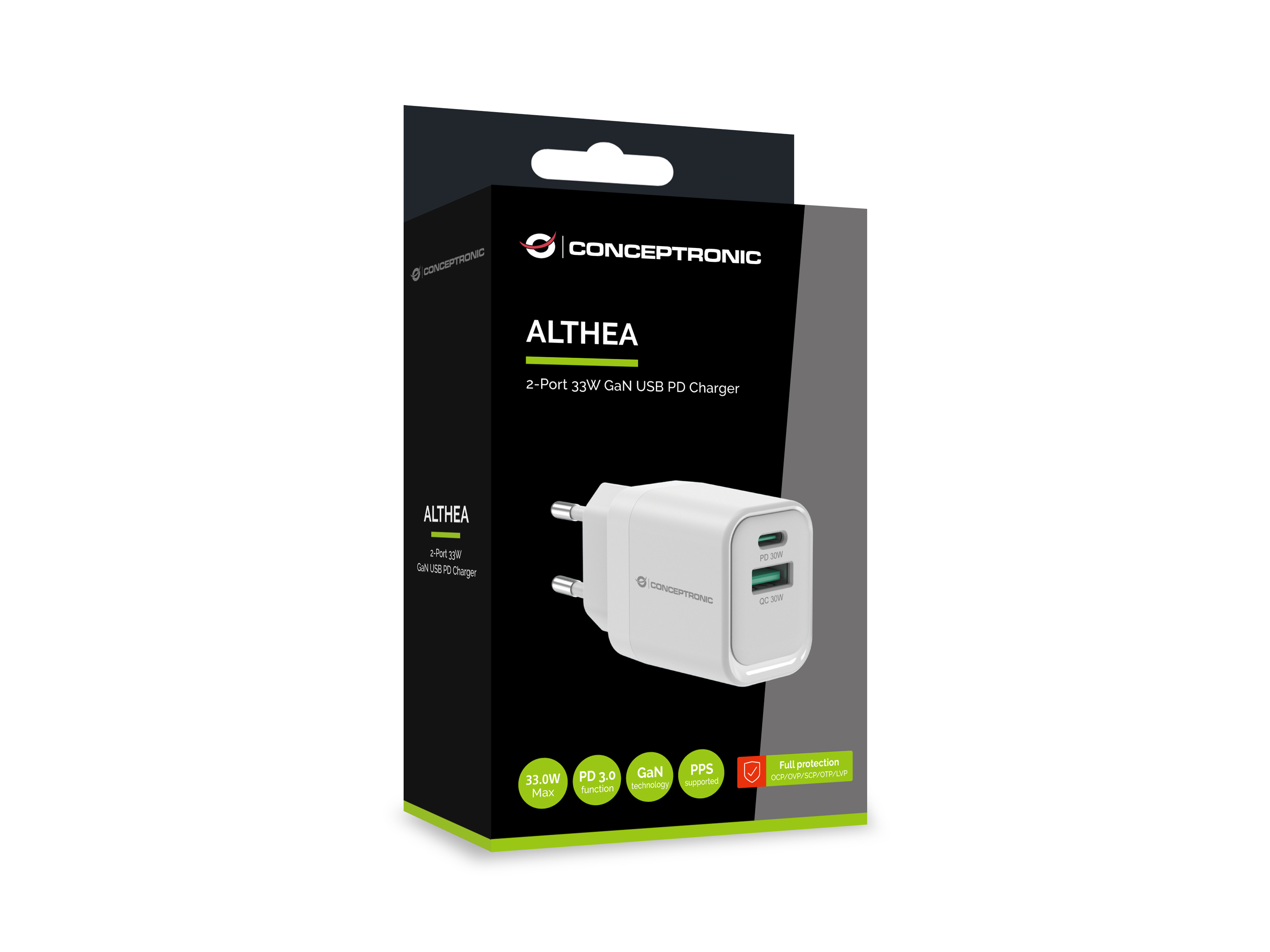 Conceptronic ALTHEA19W33 2-Port 33W GaN USB PD Charger, Ansicht 4
