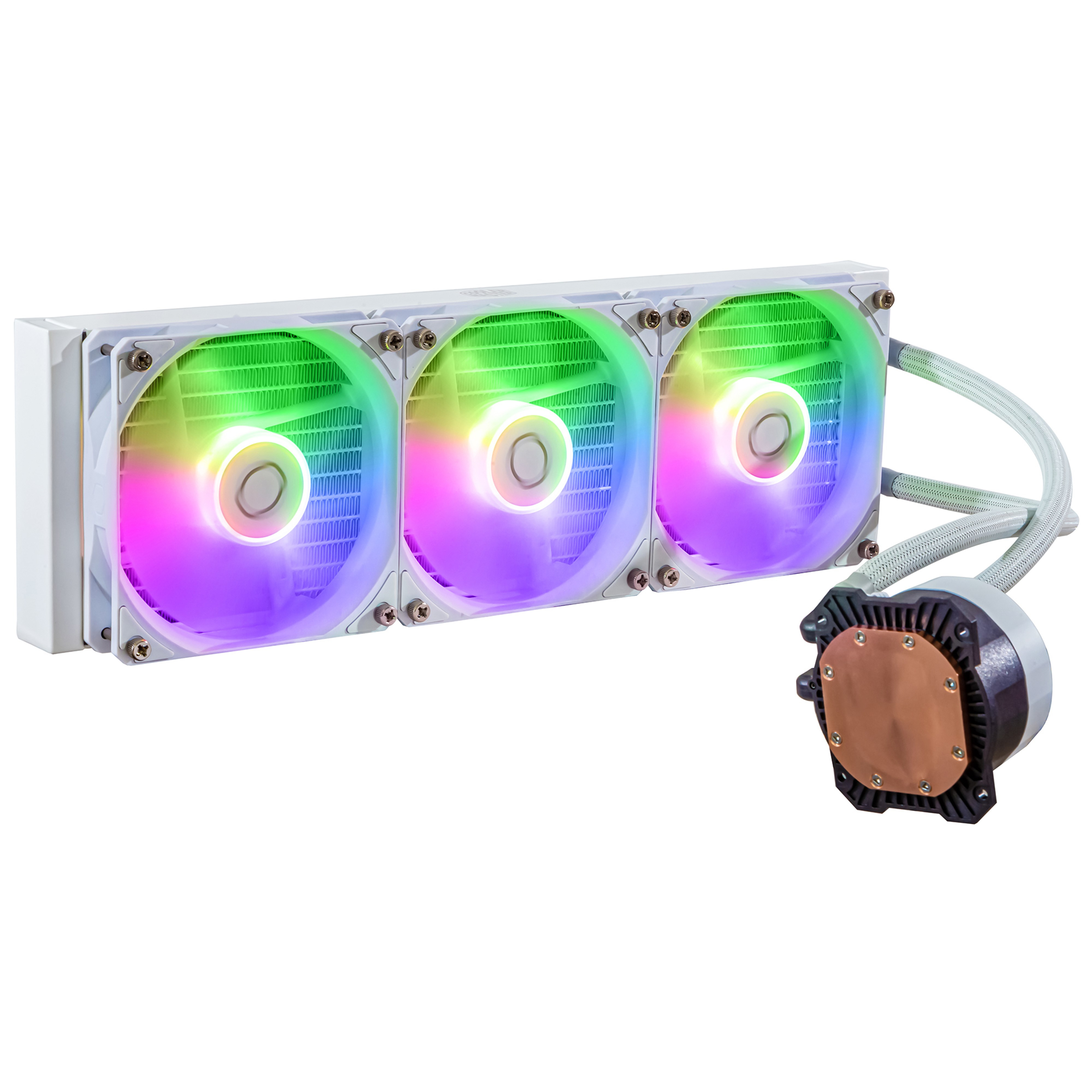 Cooler Master MasterLiquid 360L Core ARGB - White Edition - Prozessor-Flüssigkeitskühlsystem - Kühlergröße: 360 mm, Ansicht 2