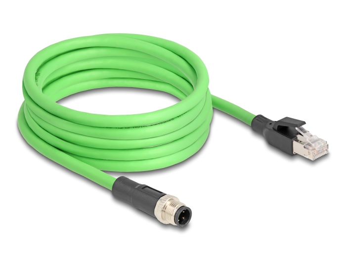 Delock Netzwerkkabel - 4-polig M12-D (M) zu RJ-45 (M), Ansicht 2