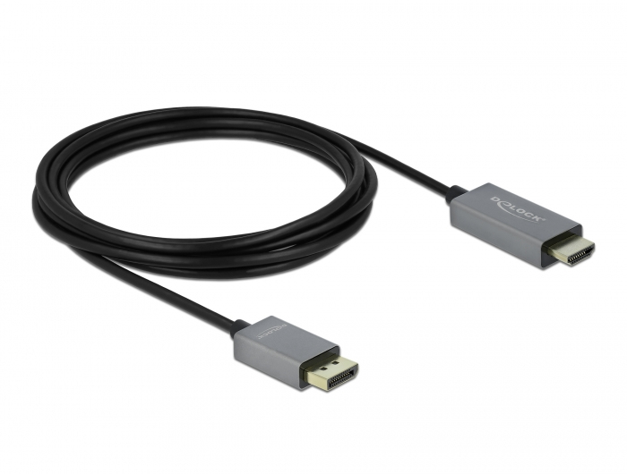 Delock Aktives DisplayPort 1.4 zu HDMI Kabel 4K 60 Hz (HDR) 3 m, 3 m, DisplayPort, HDMI, Männlich, Männlich, Gerade