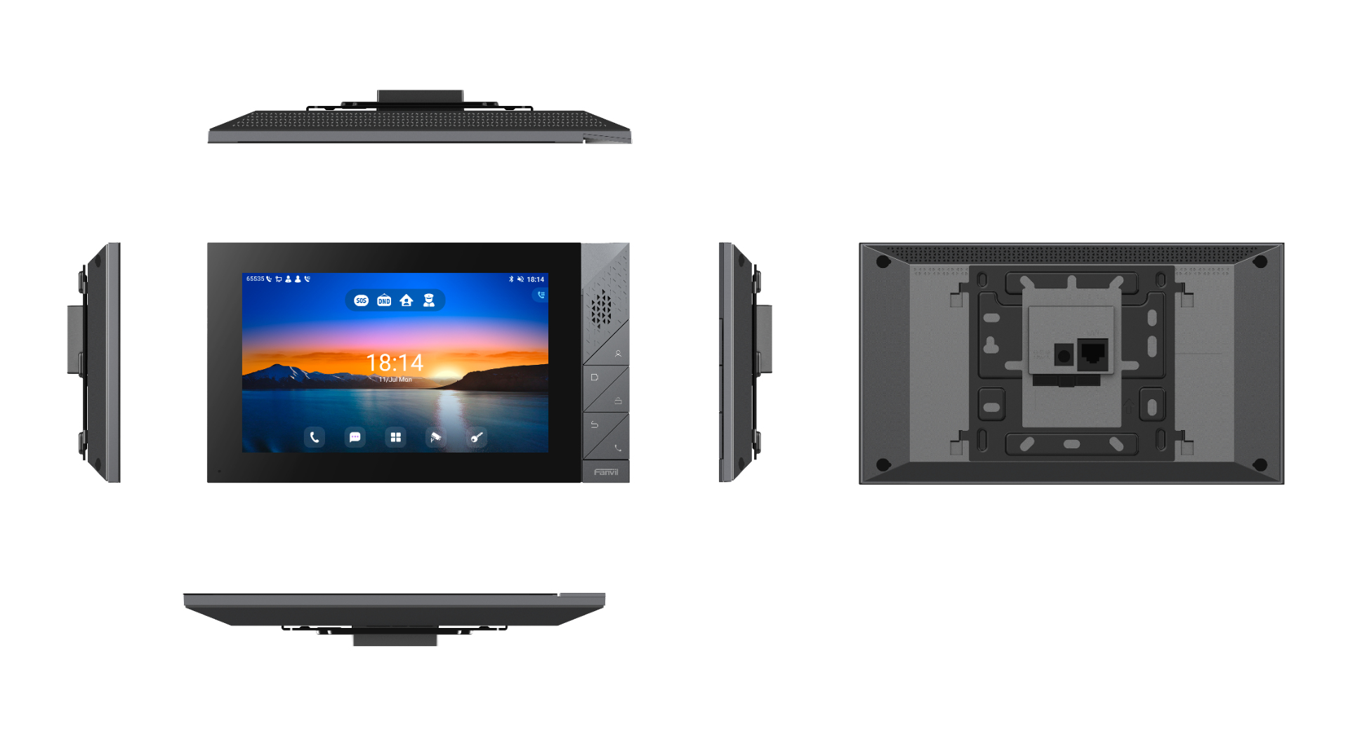 Fanvil i55A - 17,8 cm (7 Zoll) - LCD - 1024 x 600 Pixel - Edelstahl - Tasten - Horizontal, Ansicht 4