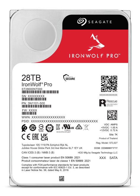 Seagate IronWolf 3.5 SATA ST28000NT000 - Festplatte - Serial ATA, Ansicht 2