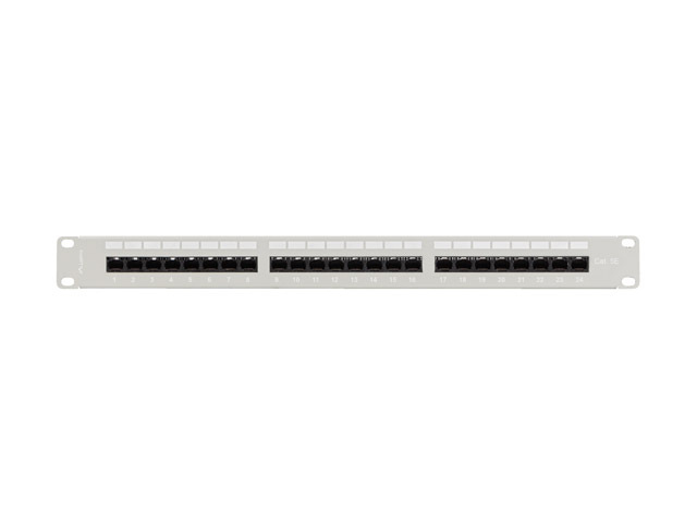 Lanberg 19 Patchpanel CAT.5E UTP+ Kabelorg. gr - 24-Port - Rack-Modul, Ansicht 3