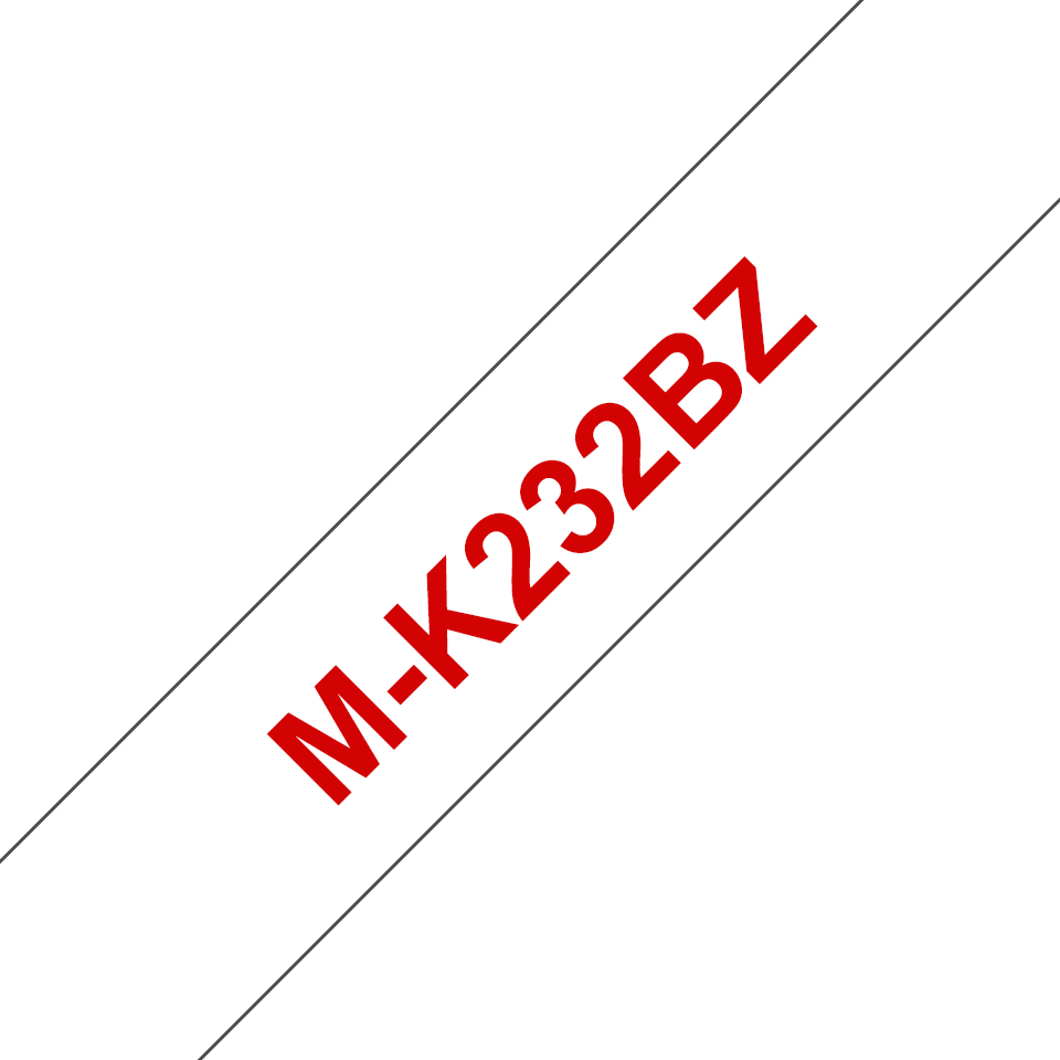 Brother M-K232BZ - Rot auf Weiß - Rolle (1,2 cm x 8 m), Ansicht 2