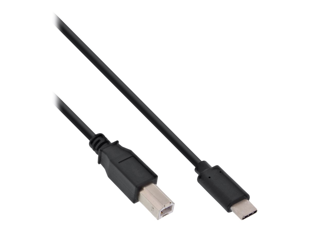 InLine USB 2.0 Kabel - USB-C Stecker an USB-B Stecker - schwarz - 5m