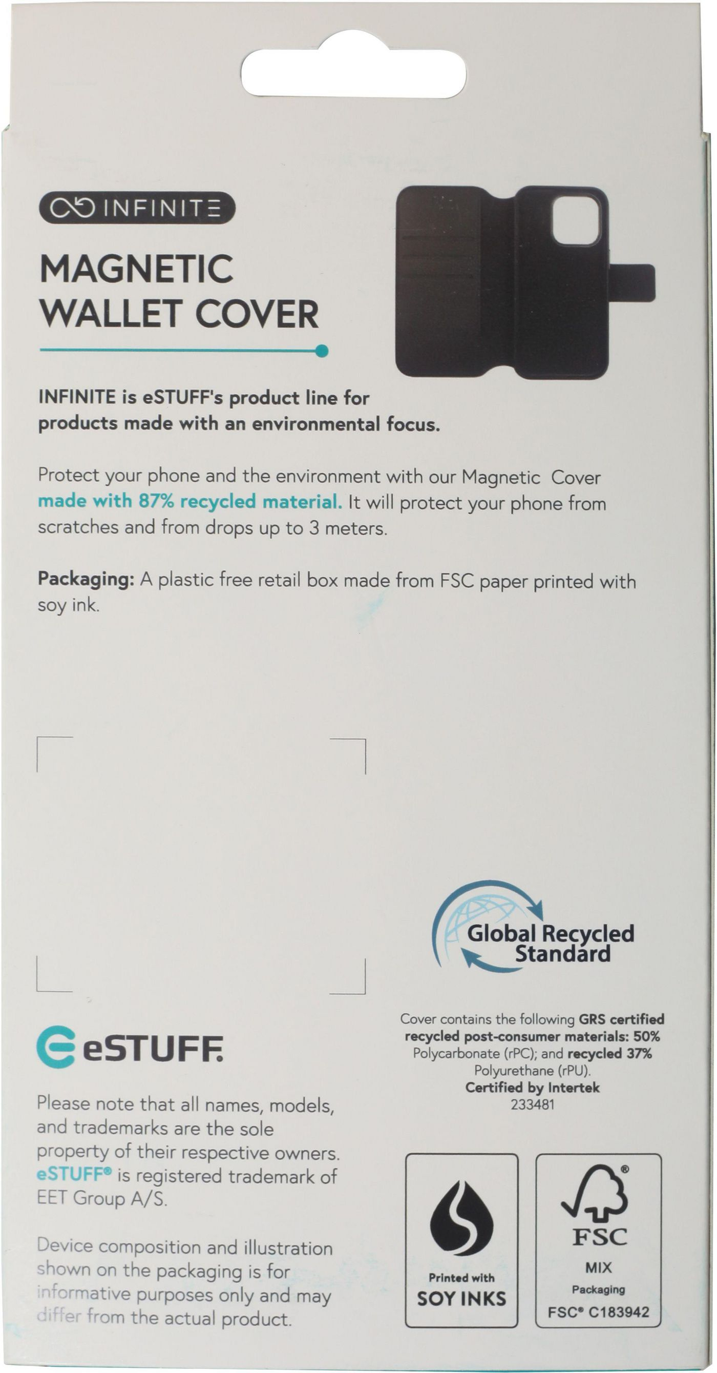 eSTUFF Infinite Milan - Flip-Hülle für Mobiltelefon - kompatibel mit MagSafe - Polycarbonat (PC), Ansicht 2