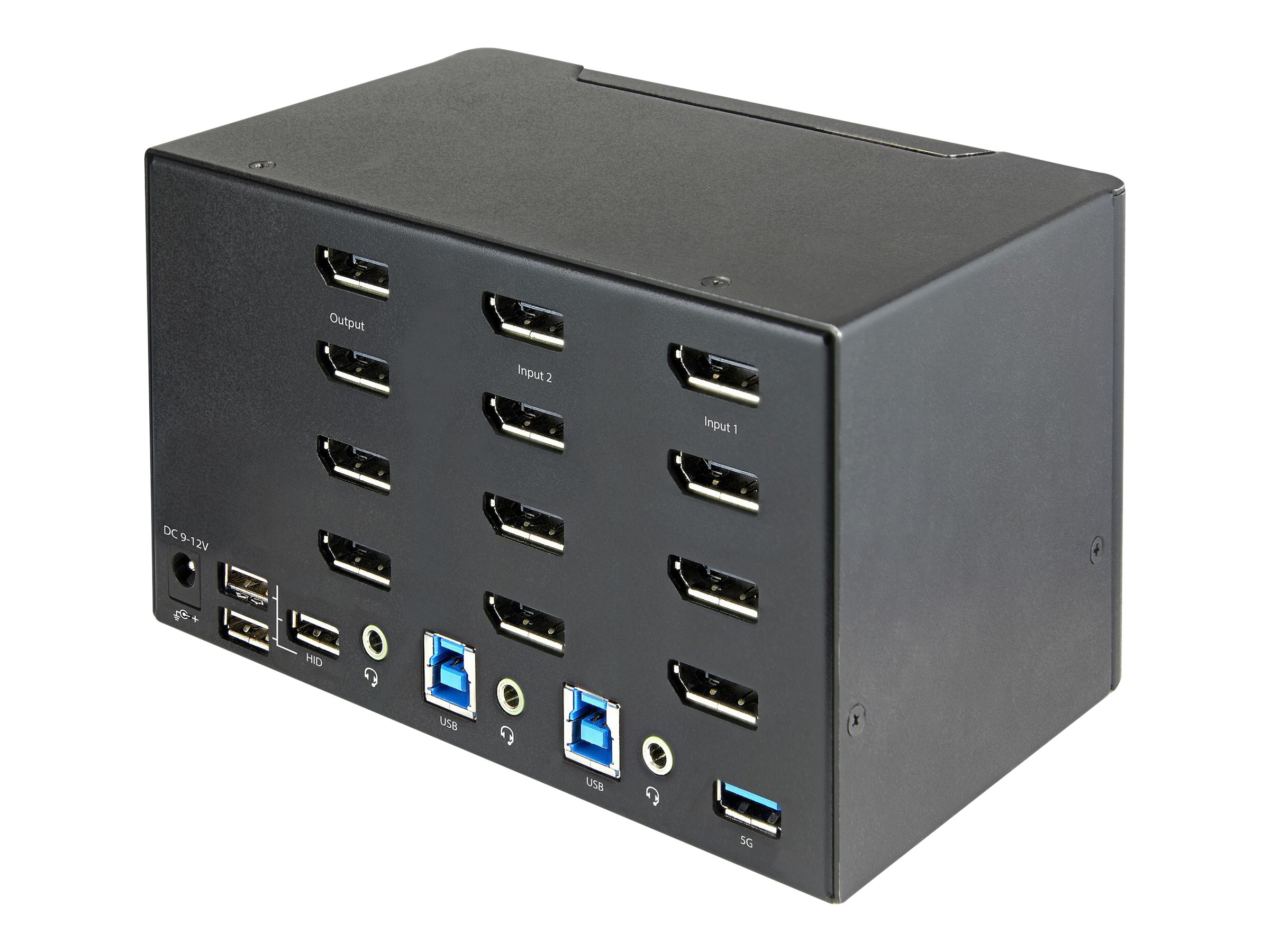 StarTech.com 2 Port Quad Monitor DisplayPort KVM Switch - 4K 60 Hz UHDR - DP 1.2 KVM Switch mit USB 3.0 Hub mit 2x USB 3.0(5 Gbits) und 4x USB 2.0 HID Anschlüssen Audio - Hotkey - TAA (SV231QDPU34K)